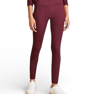 LOU & GREY Heathered Burgundy Side Pocket Leggings Workout Pants Sz XS